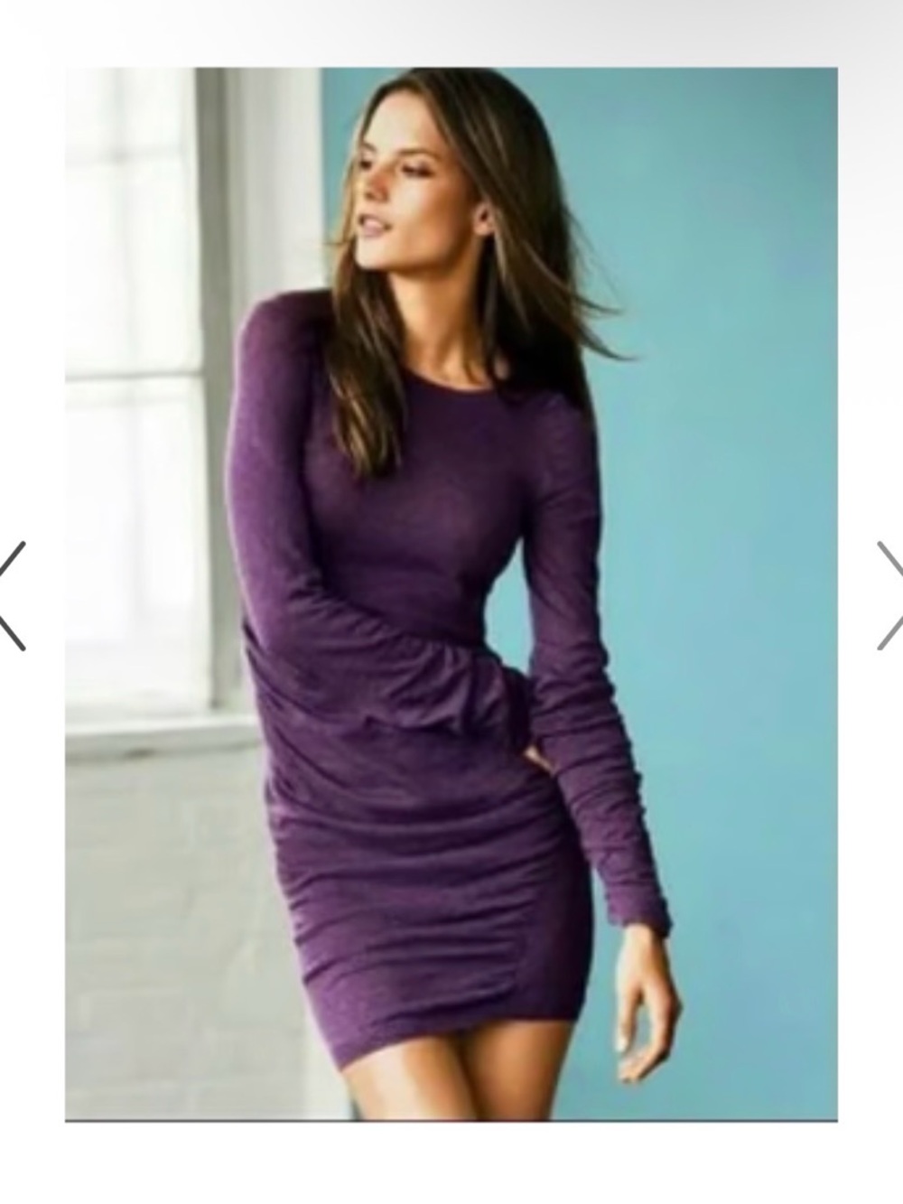VINTAGE Victoria's Secret Purple Long Sleeve Mini Dress